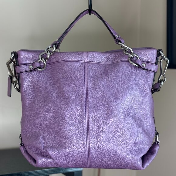 Coach Brooke Convertible Purple Soft Pebbled Leather Hobo/Shoulder Bag - Picture 2 of 16